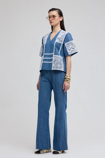 Victoria Denim and Lace Co - ord Set - Zabella