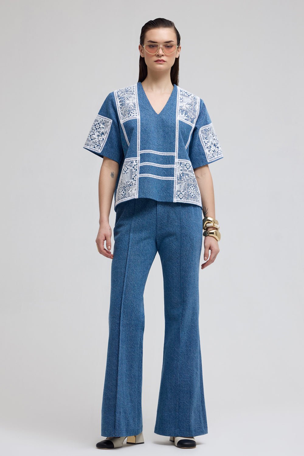 Victoria Denim and Lace Co - ord Set - Zabella