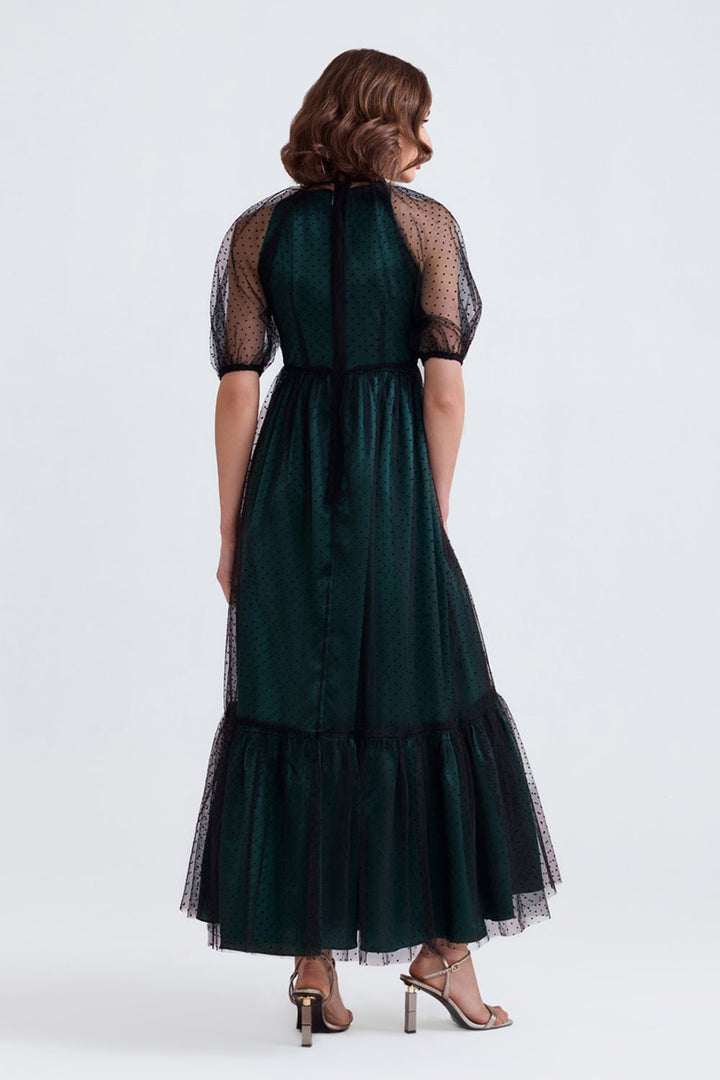 Yara Satin and Tulle Maxi Dress - Zabella