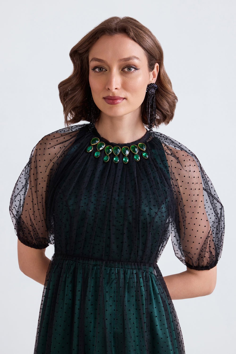 Yara Satin and Tulle Maxi Dress - Zabella