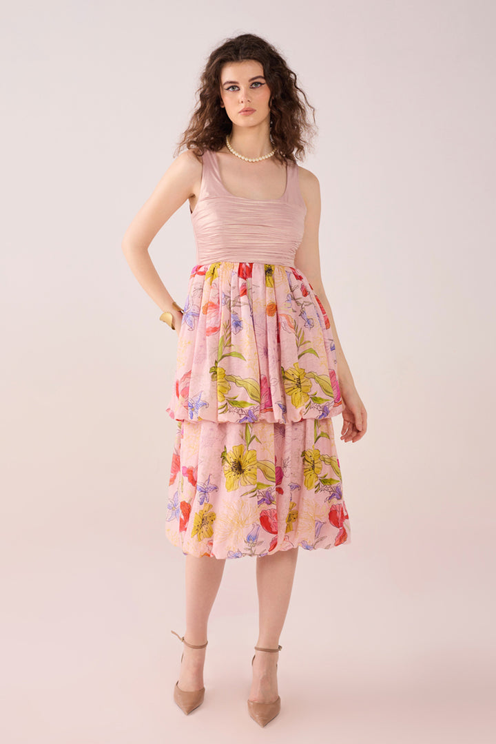 Mia printed Linen Midi