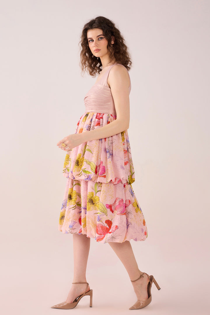 Mia printed Linen Midi