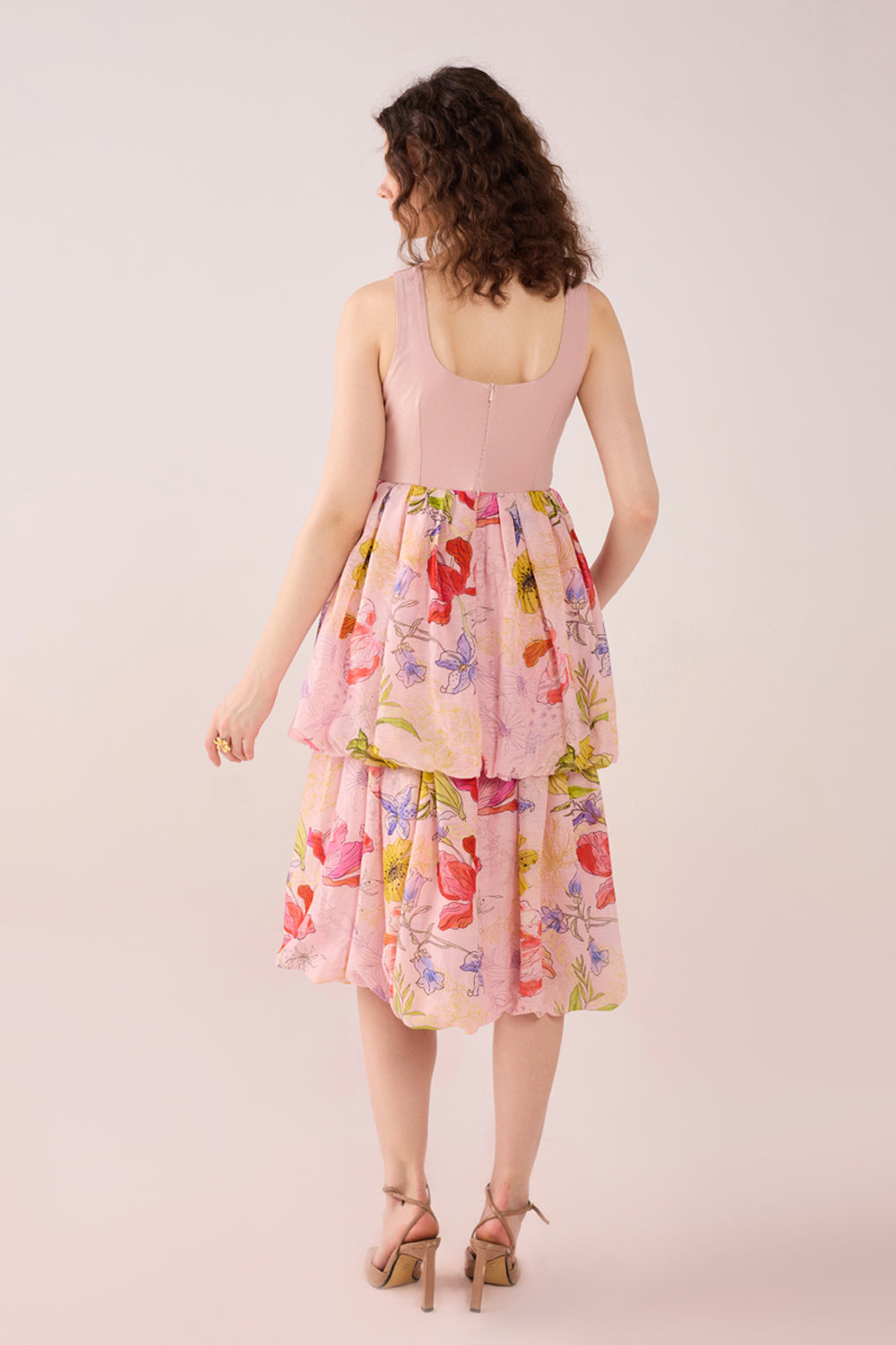 Mia printed Linen Midi