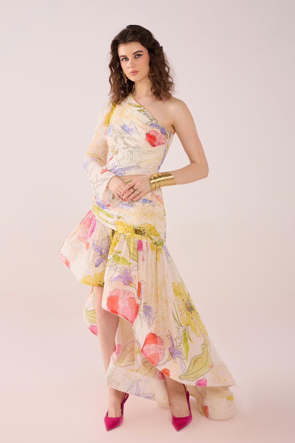Selina Asymmetric Linen Dress