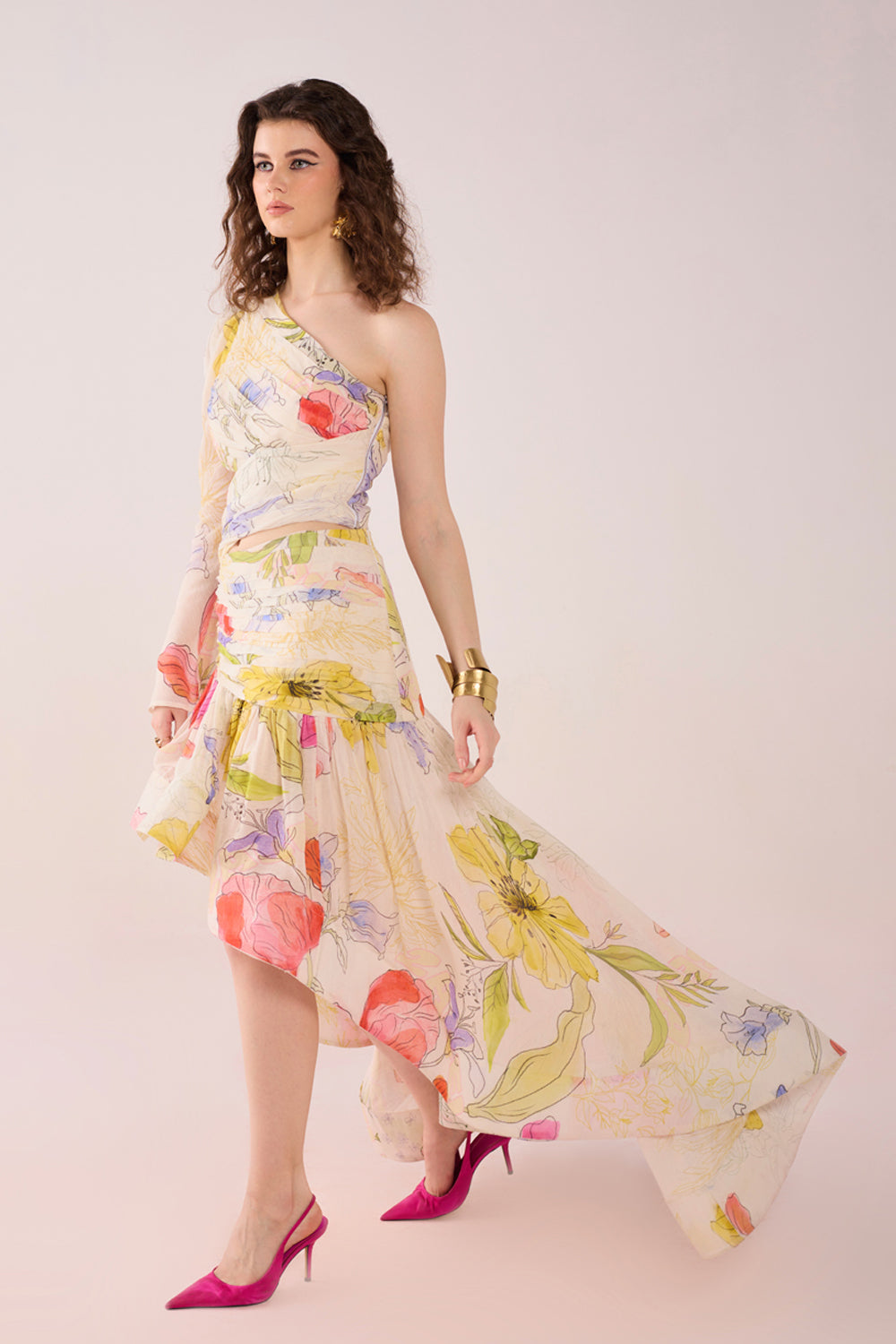 Selina Asymmetric Linen Dress