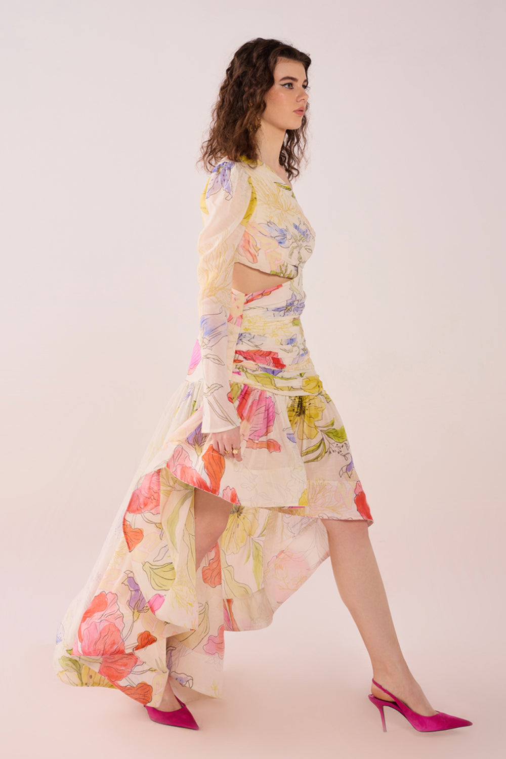 Selina Asymmetric Linen Dress
