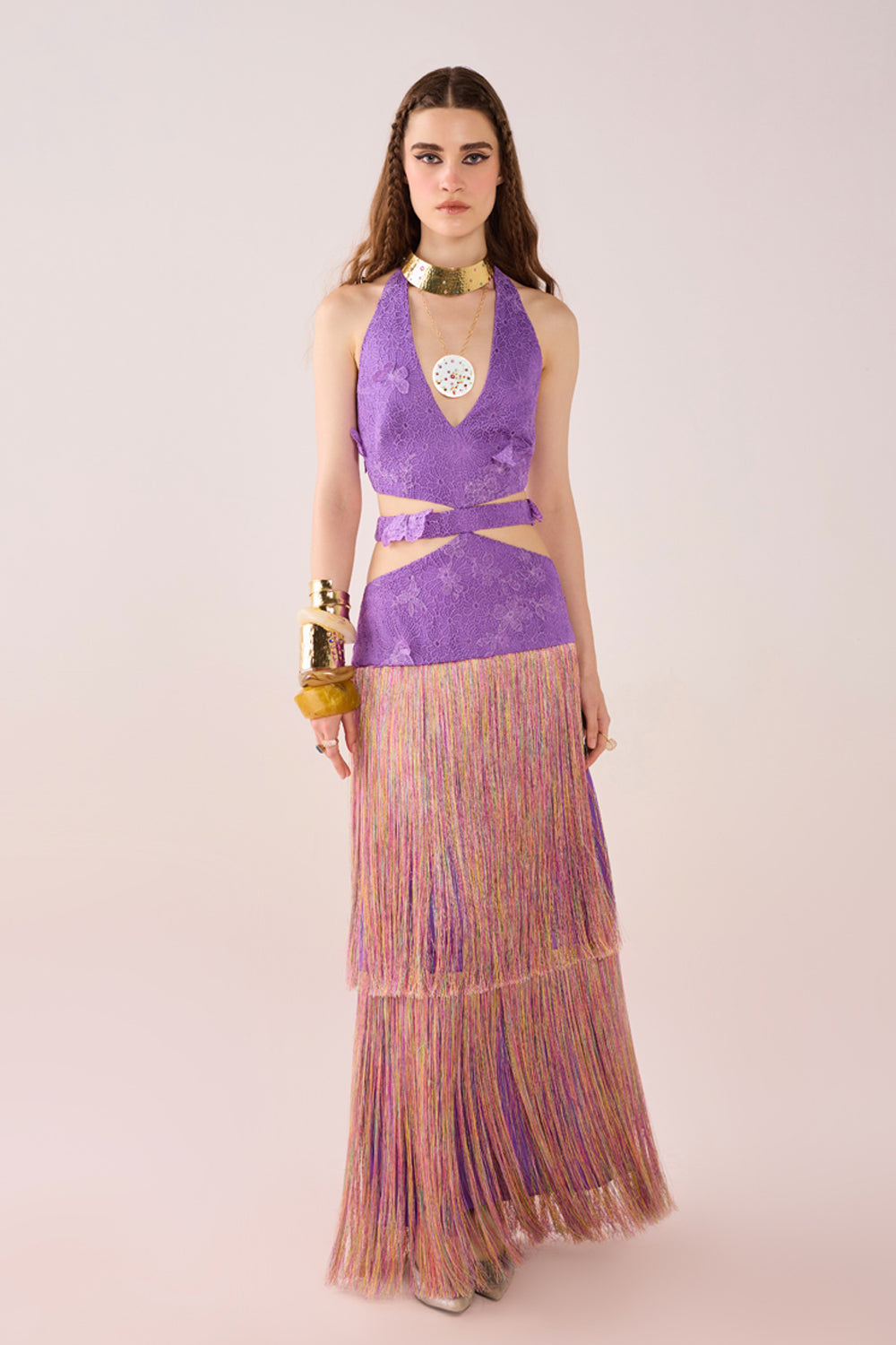 Iris Fringed Cut Out Dress