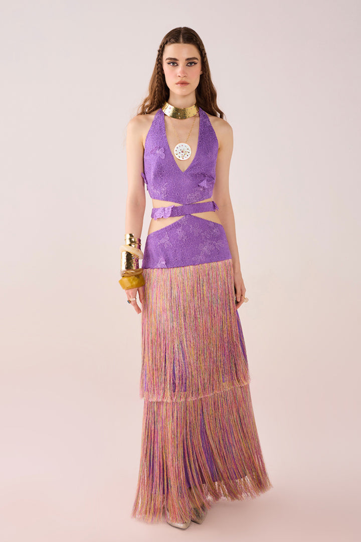 Iris Fringed Cut Out Dress