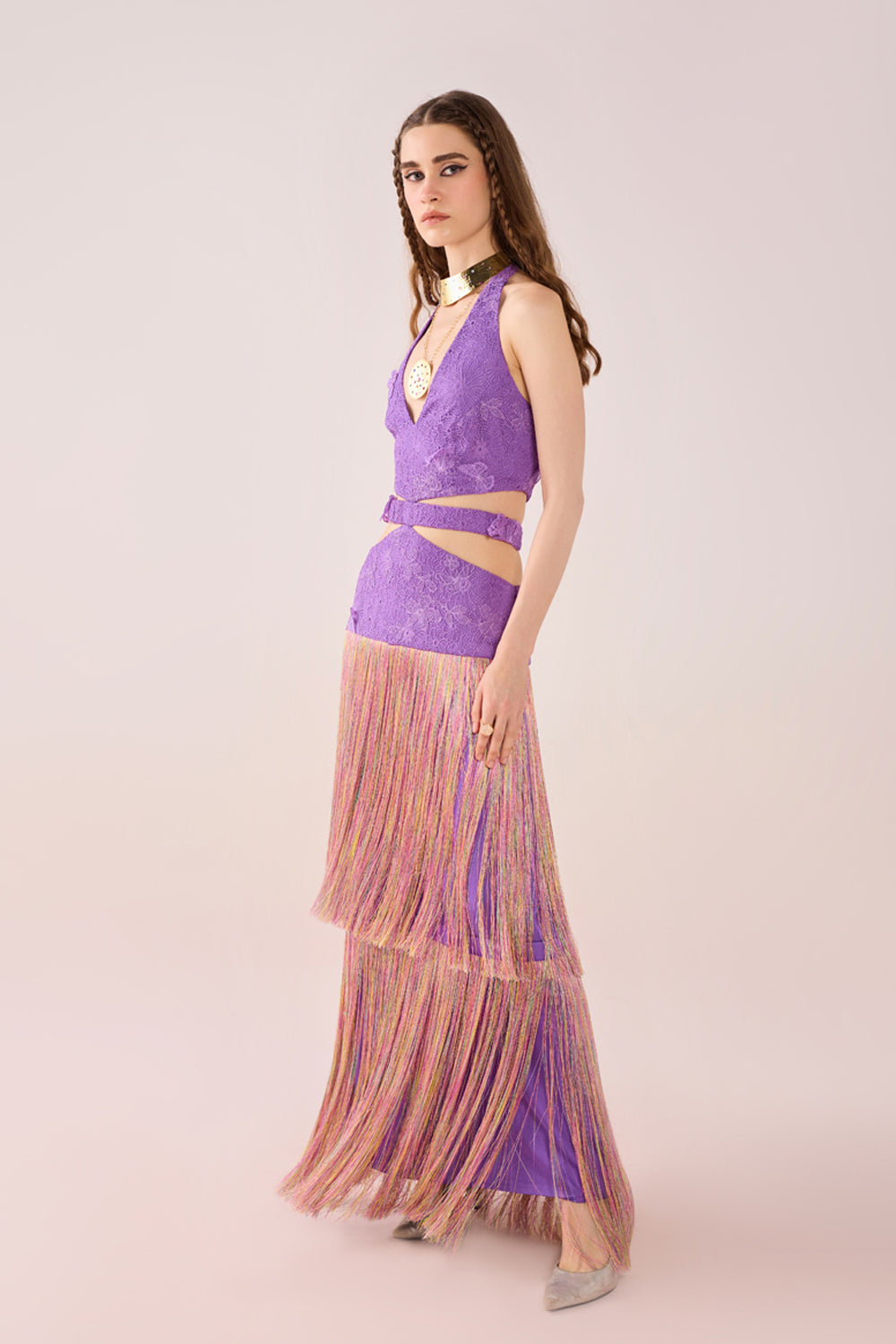 Iris Fringed Cut Out Dress