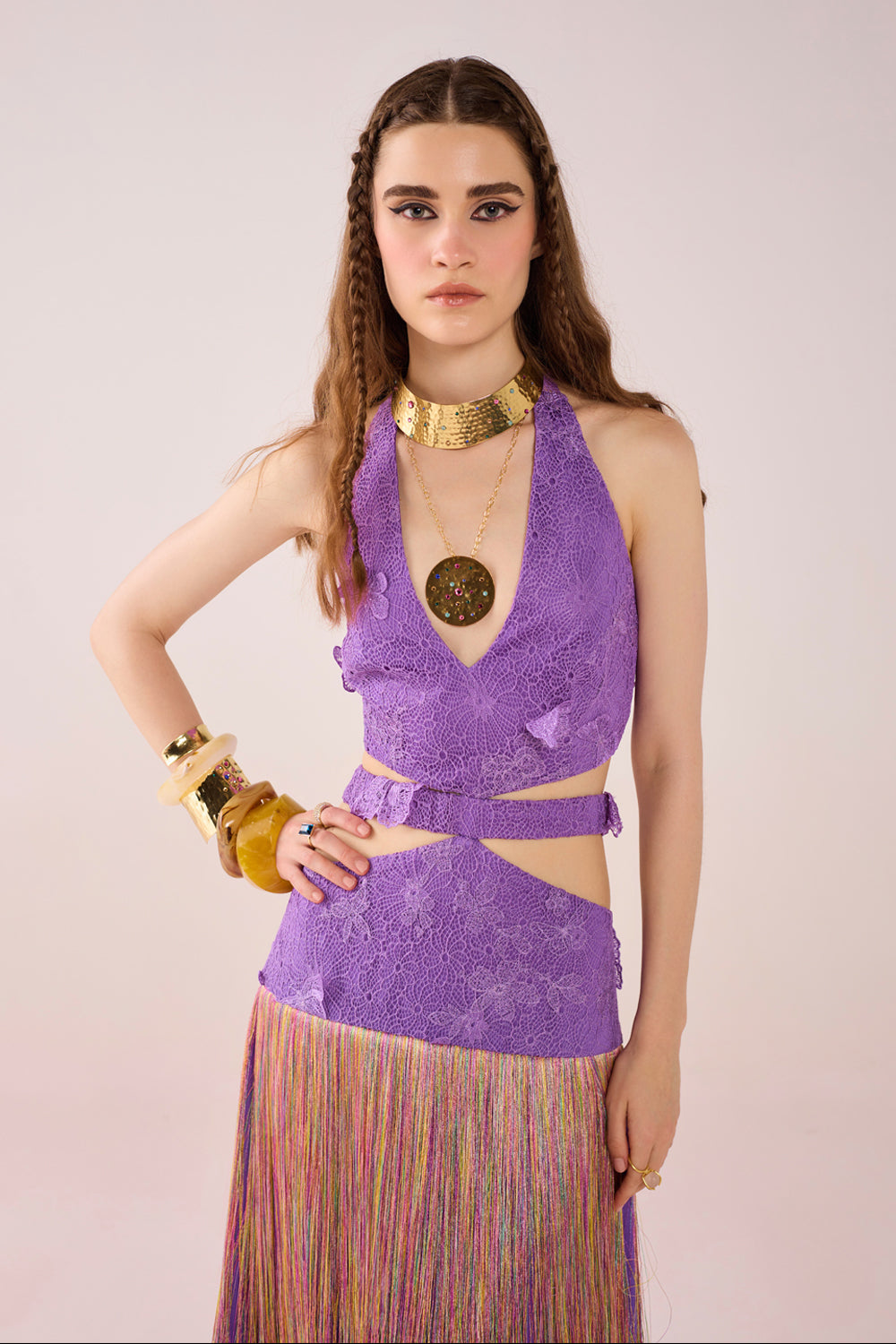 Iris Fringed Cut Out Dress