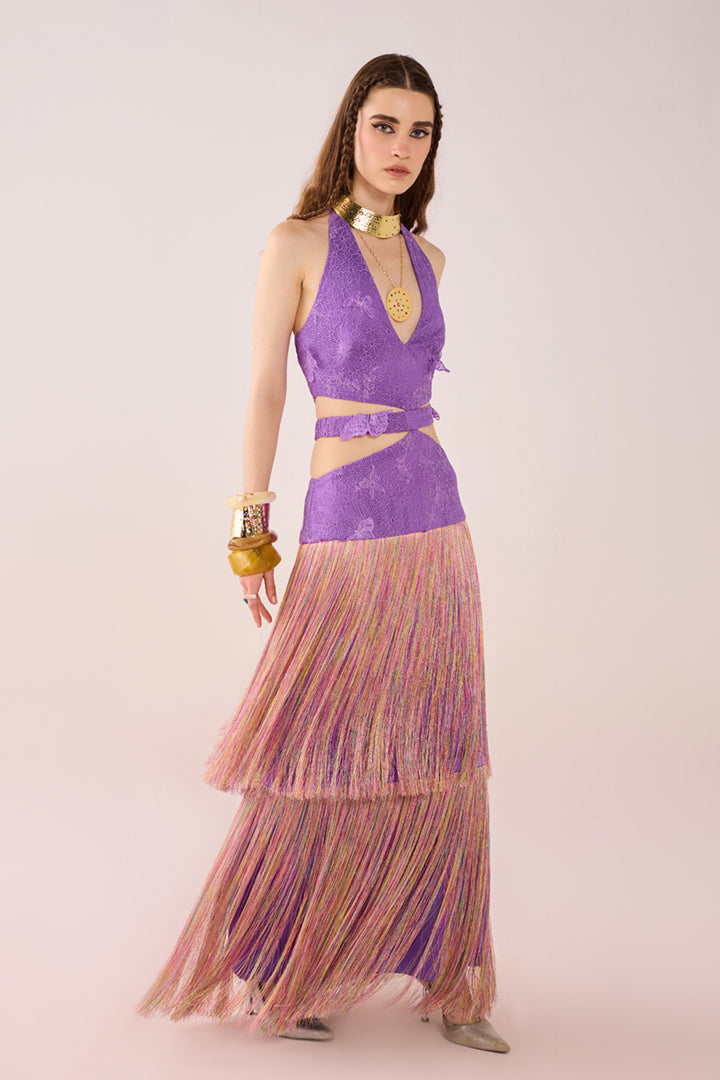 Iris Fringed Cut Out Dress