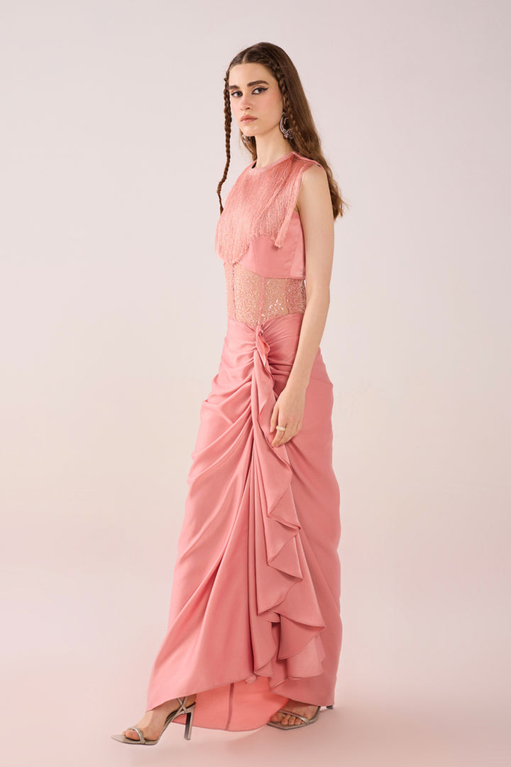 Sara Draped Fringe Dress