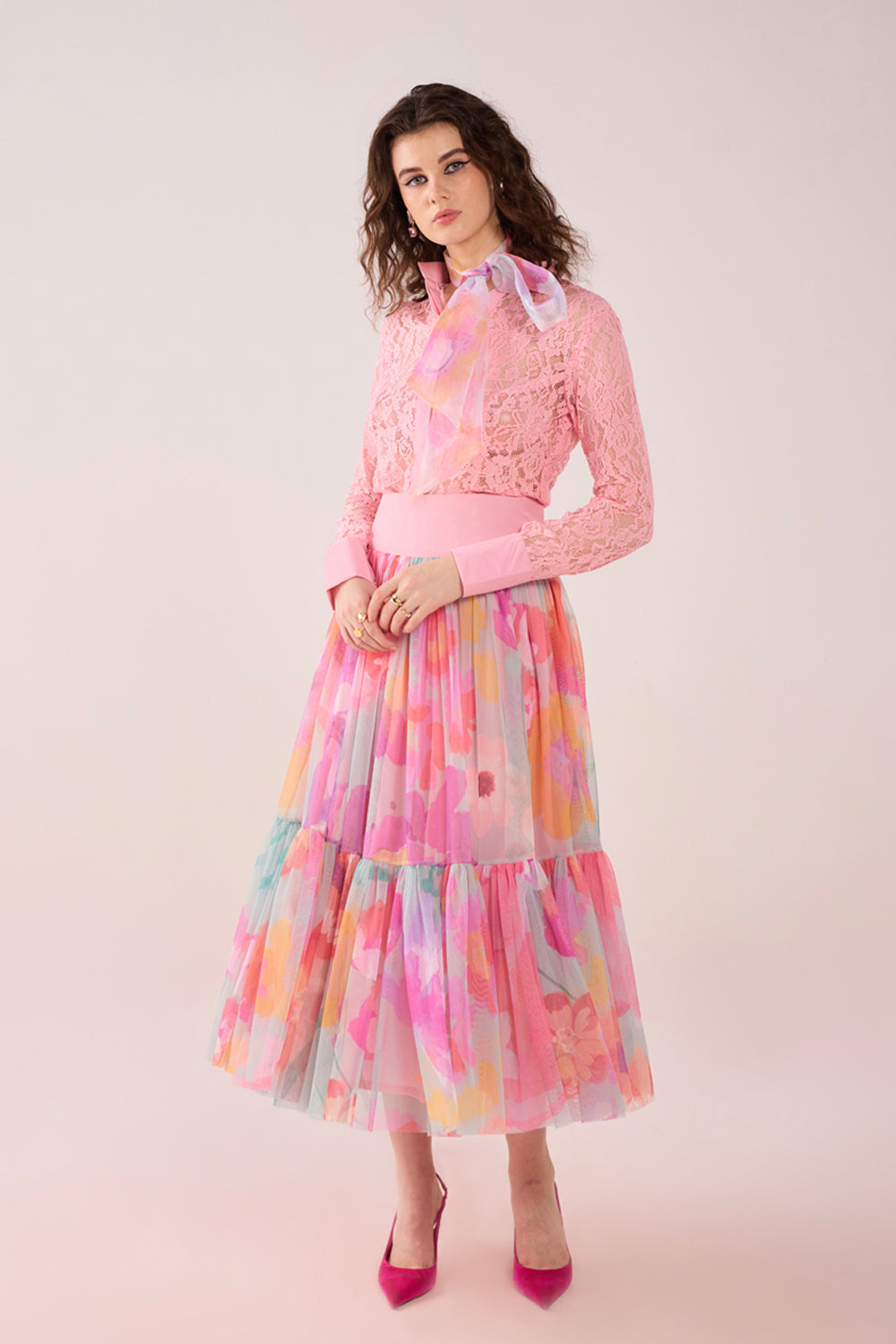 Elle Lace and tulle co ord