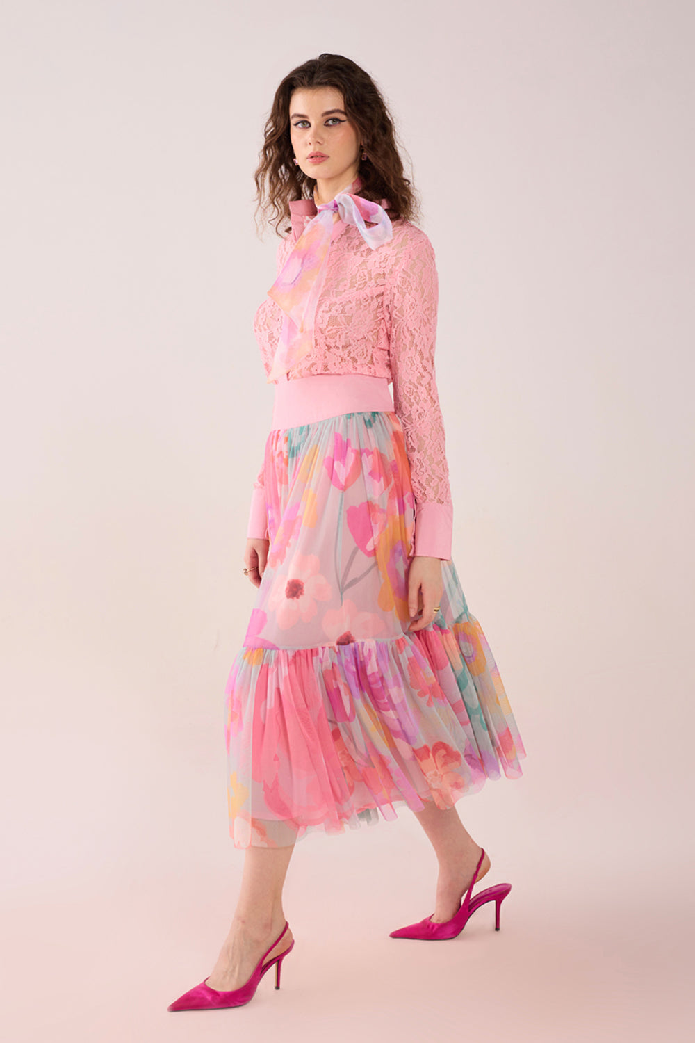 Elle Lace and tulle co ord