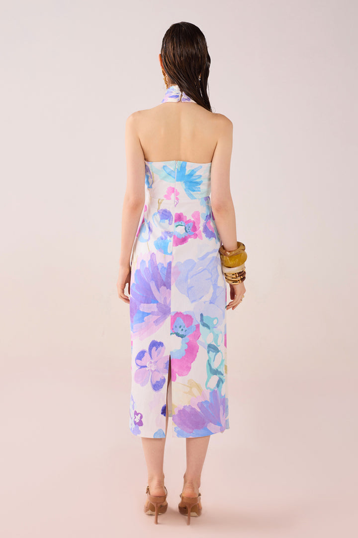 Acqua Floral Draped Midi