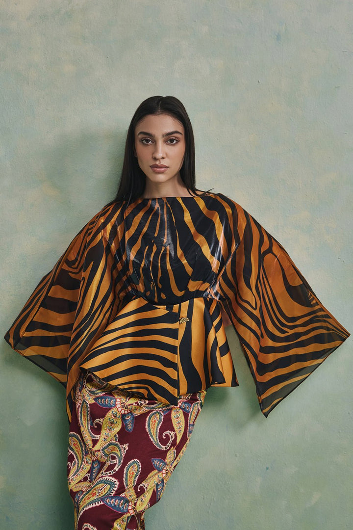 Zebra Luxe Flared Top - Zabella