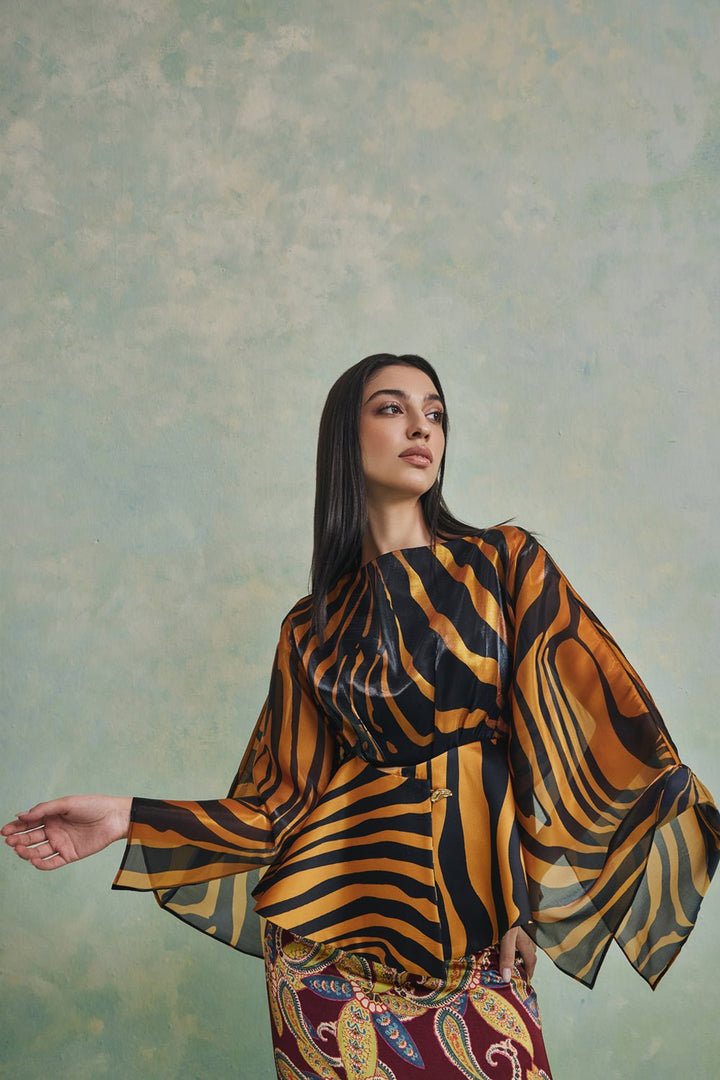 Zebra Luxe Flared Top - Zabella