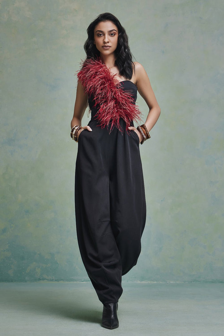 Zia Feather Jumpsuit - Zabella