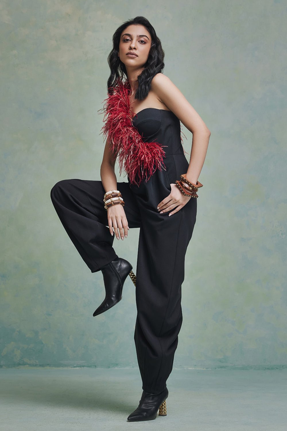 Zia Feather Jumpsuit - Zabella