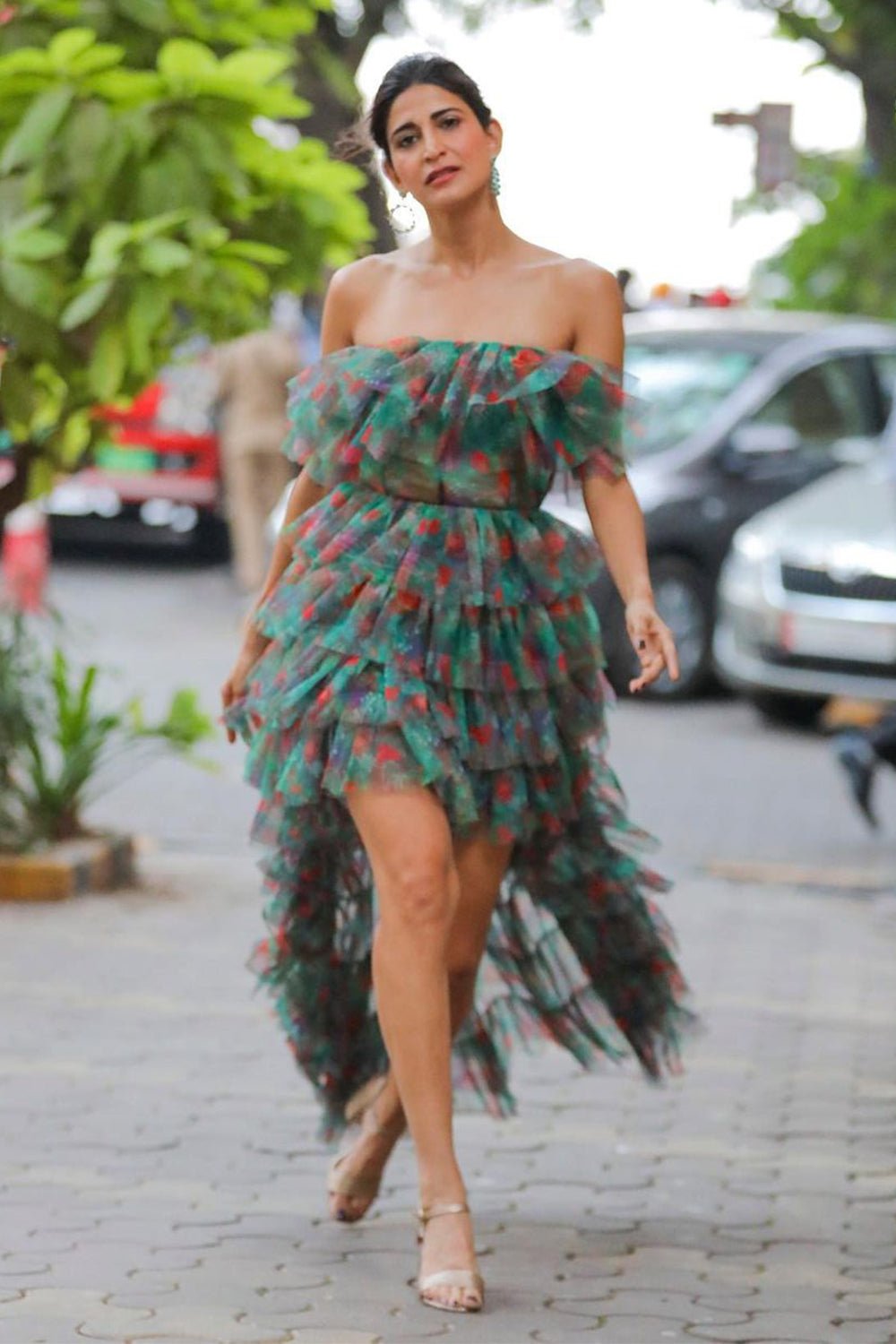 Aahana S Kumra In Our Marine Tulle High Low Gown - Zabella