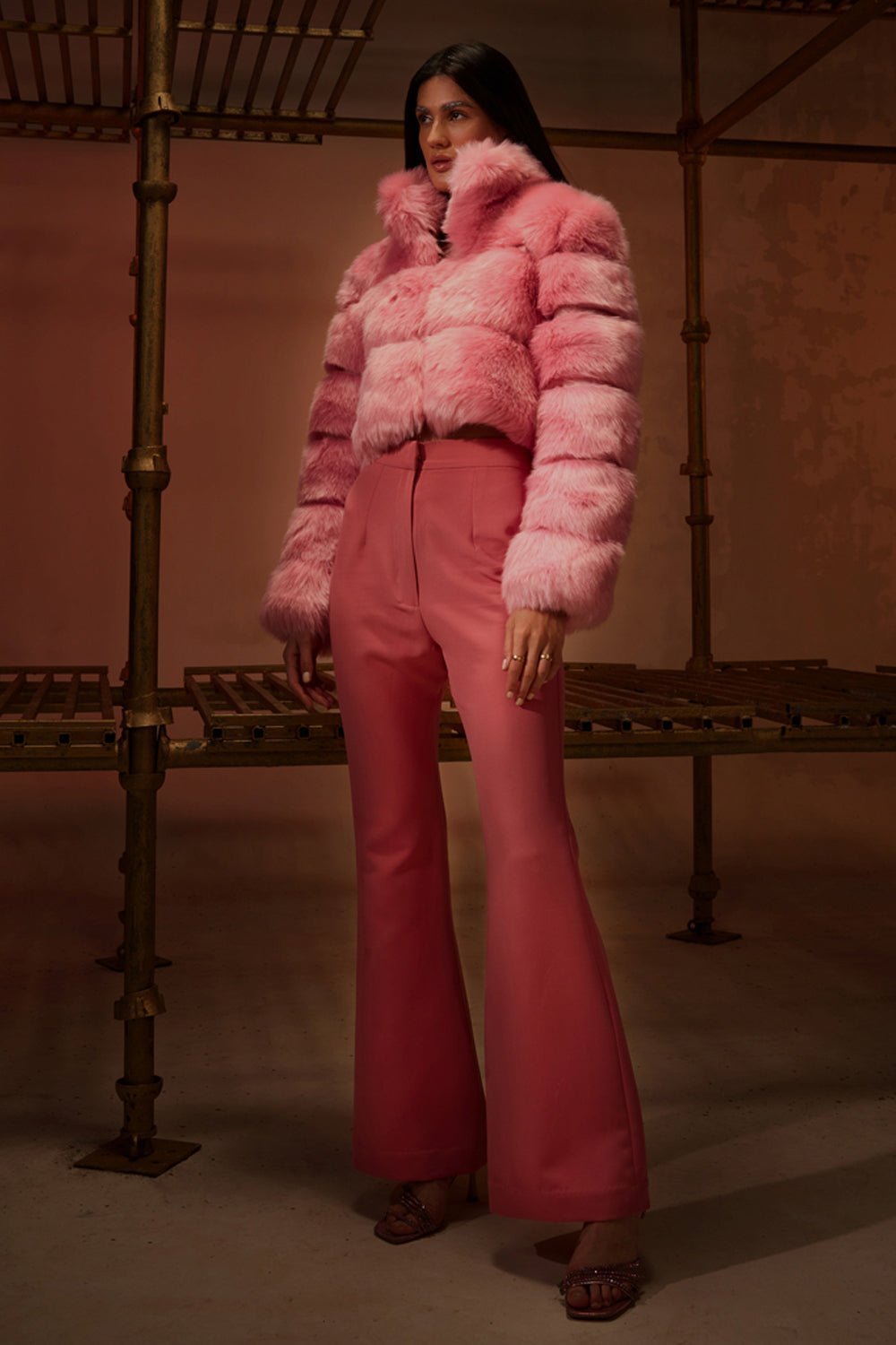 Aashna Shroff In Our Pink Faux Fur Jacket - Zabella