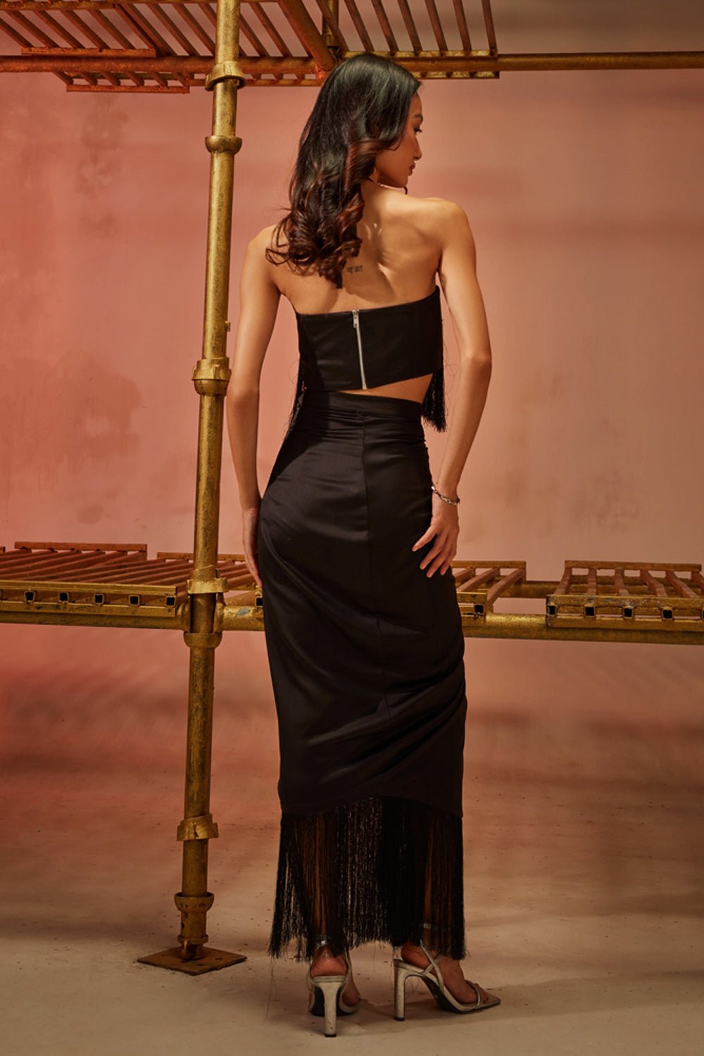 Black Fringed Co-ord Set - Zabella