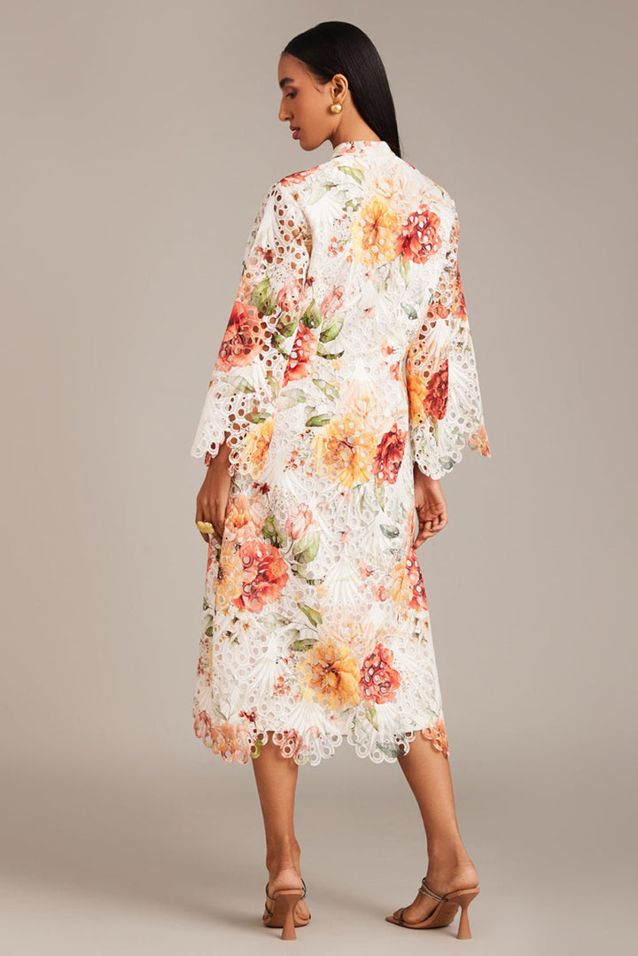 Bloom Scallop Midi Dress - Zabella