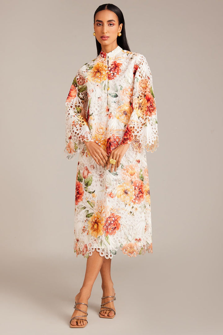 Bloom Scallop Midi Dress - Zabella