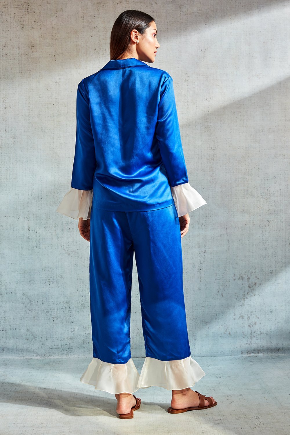 Blue Ruffled Lounge Set - Shopzabella