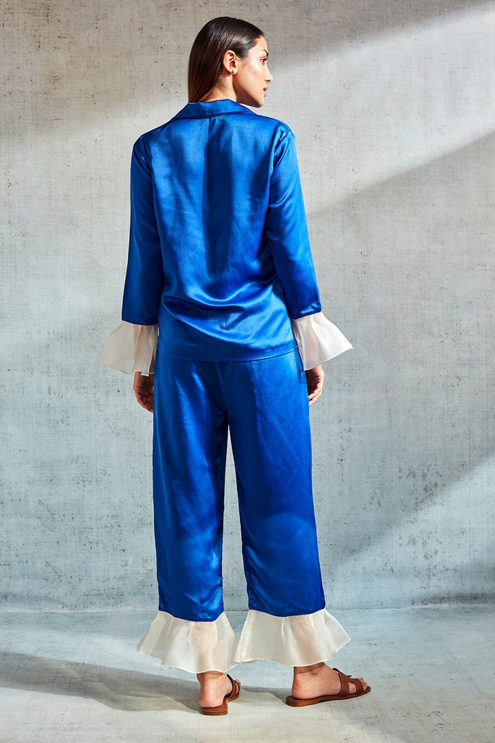 Blue Ruffled Lounge Set - Shopzabella