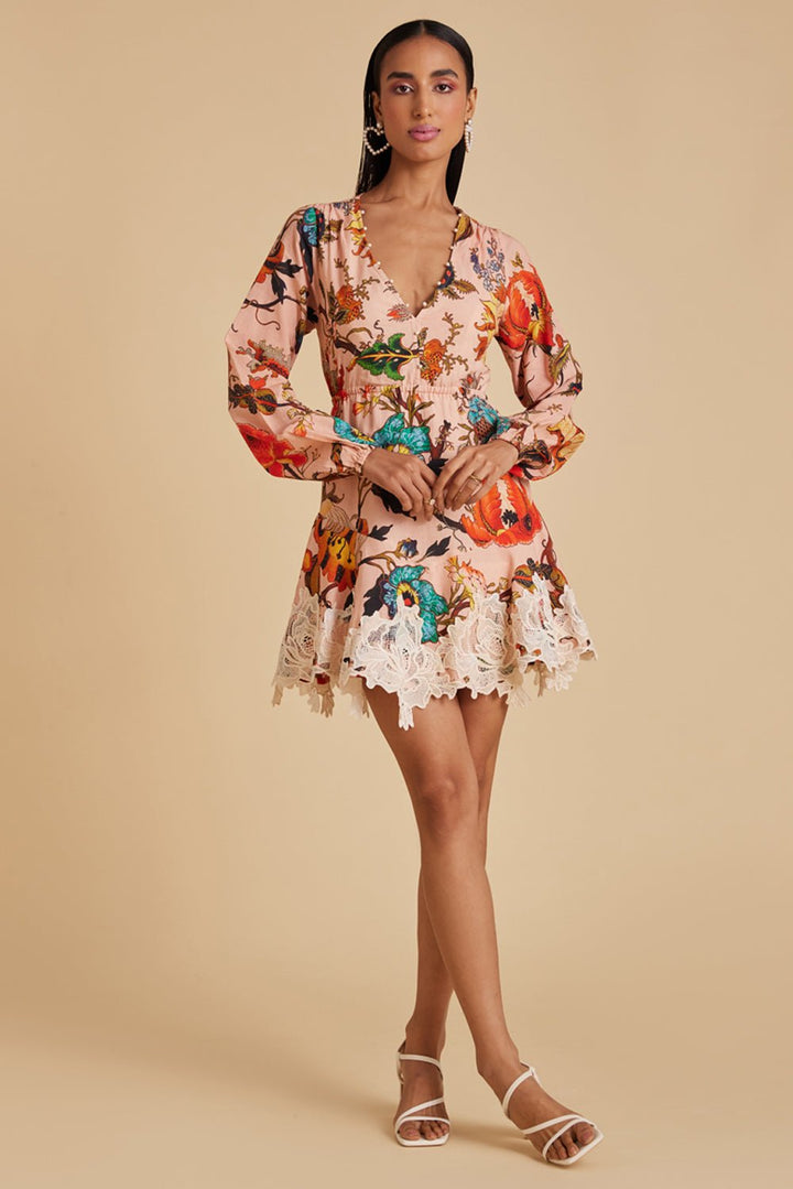 Chintz Print Linen Mini Dress - Zabella