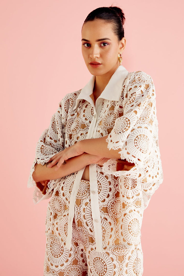 Flora Lace Straight Pants - Zabella