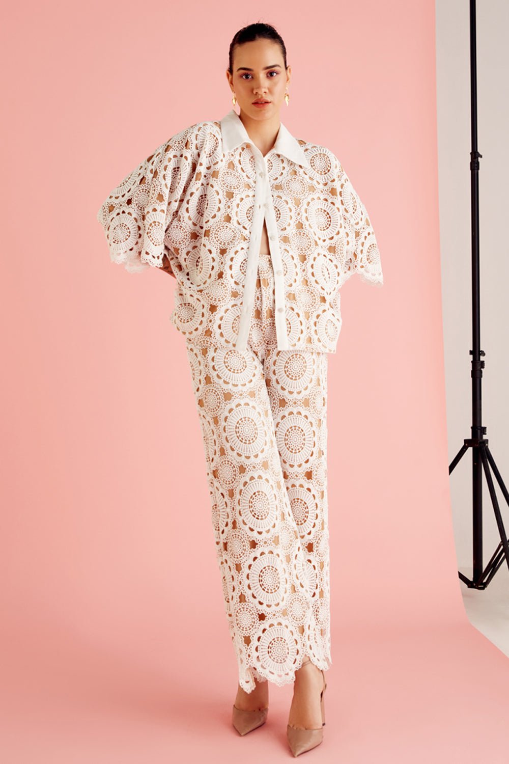 Flora Lace Straight Pants - Zabella