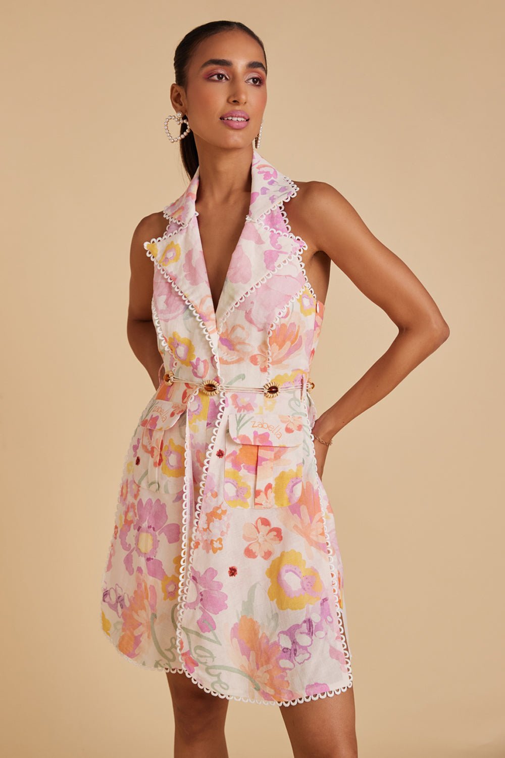Florid Print Panelled Playsuit - Zabella
