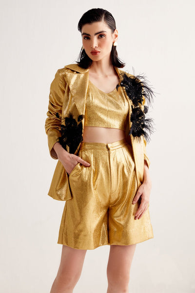 Gold Embellished Co-ord Set - Zabella