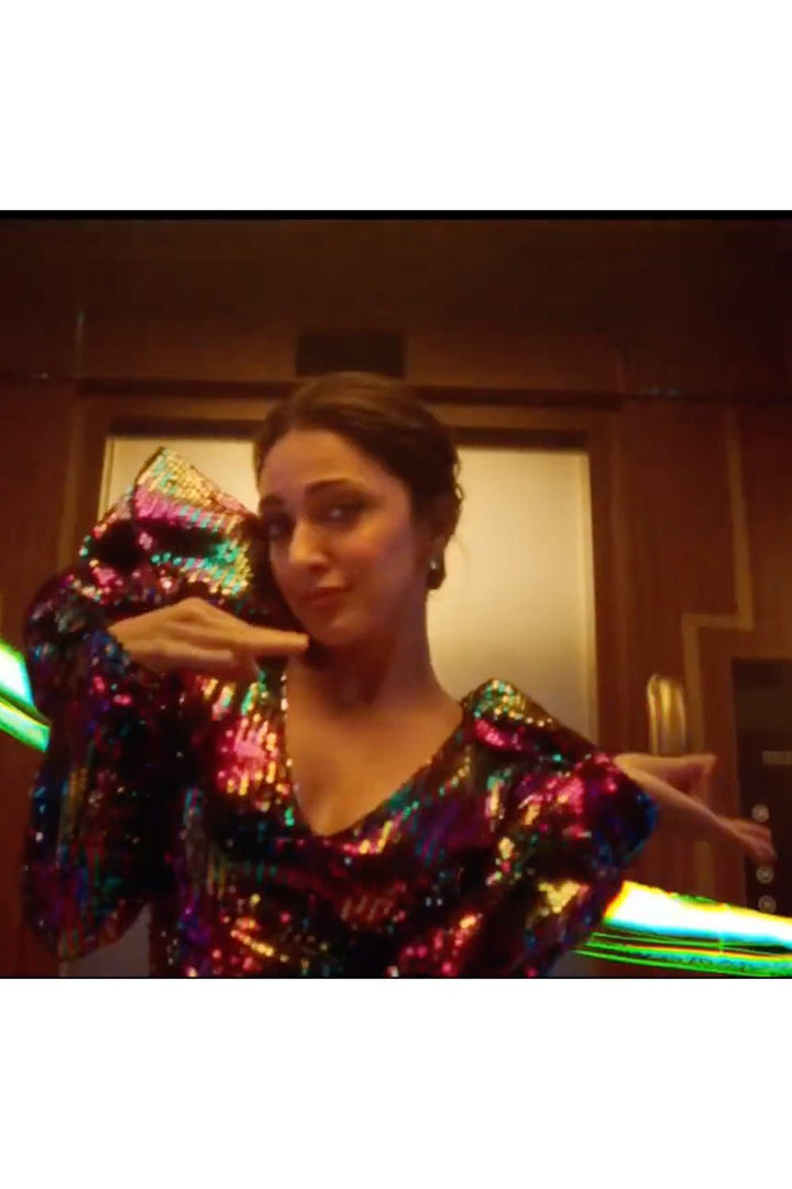Kaira Advani In Our Multicoloured Sequin Mini Dress - Zabella