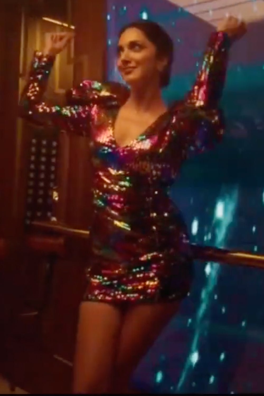 Kaira Advani In Our Multicoloured Sequin Mini Dress - Zabella