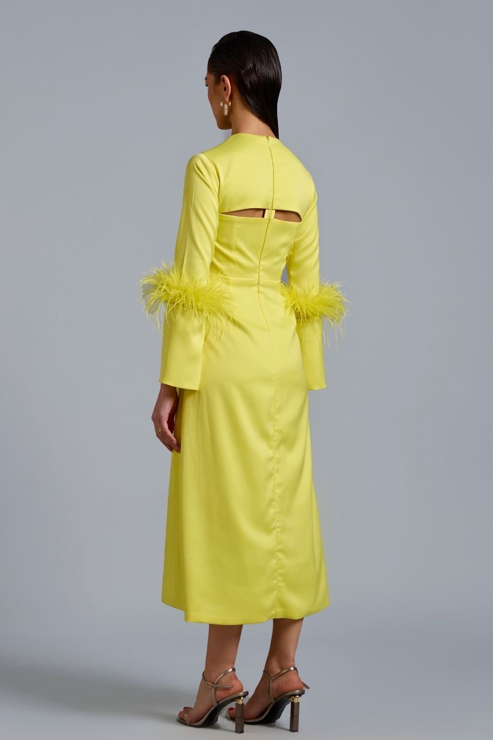 Kelly Lemon Feather Midi - Zabella