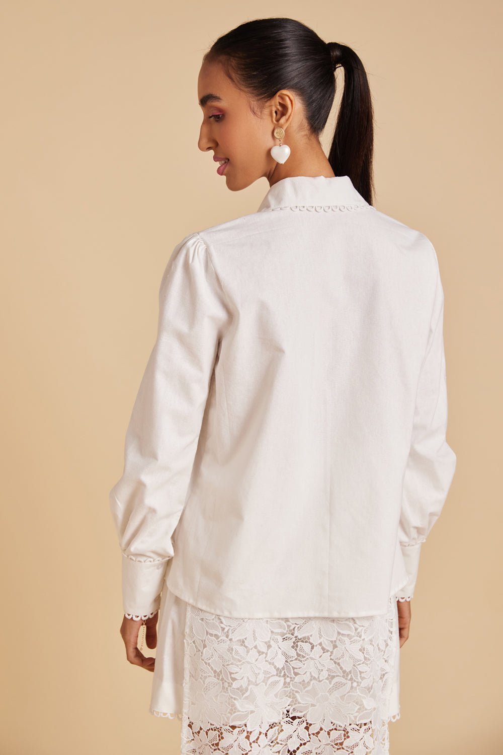 Lace Panelled Linen Co-ord Set - Zabella