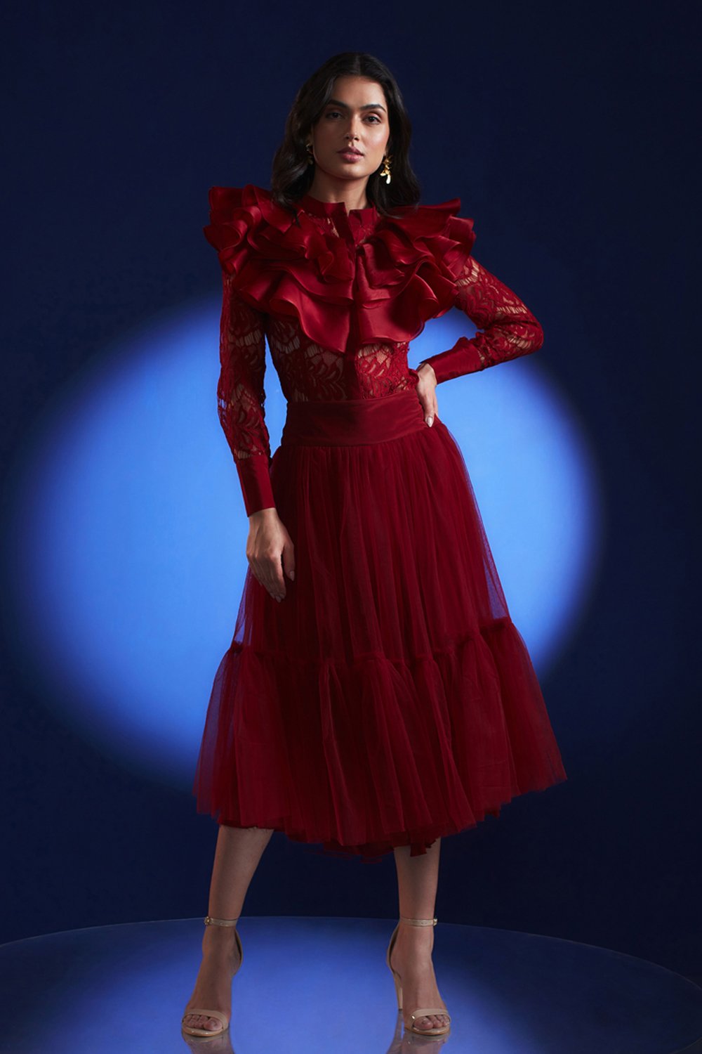 Lace Ruffled Shirt - Zabella