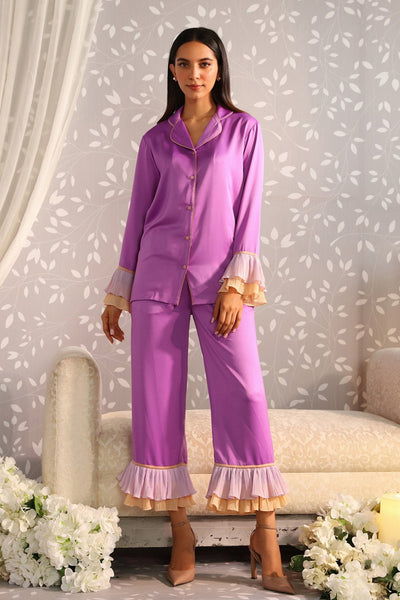 Lavender Ruffled Lounge Set - Zabella