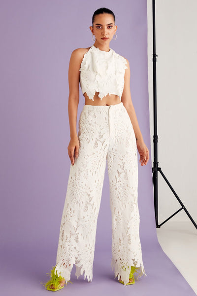 Leaflet Lace Top & Pants Set - Zabella