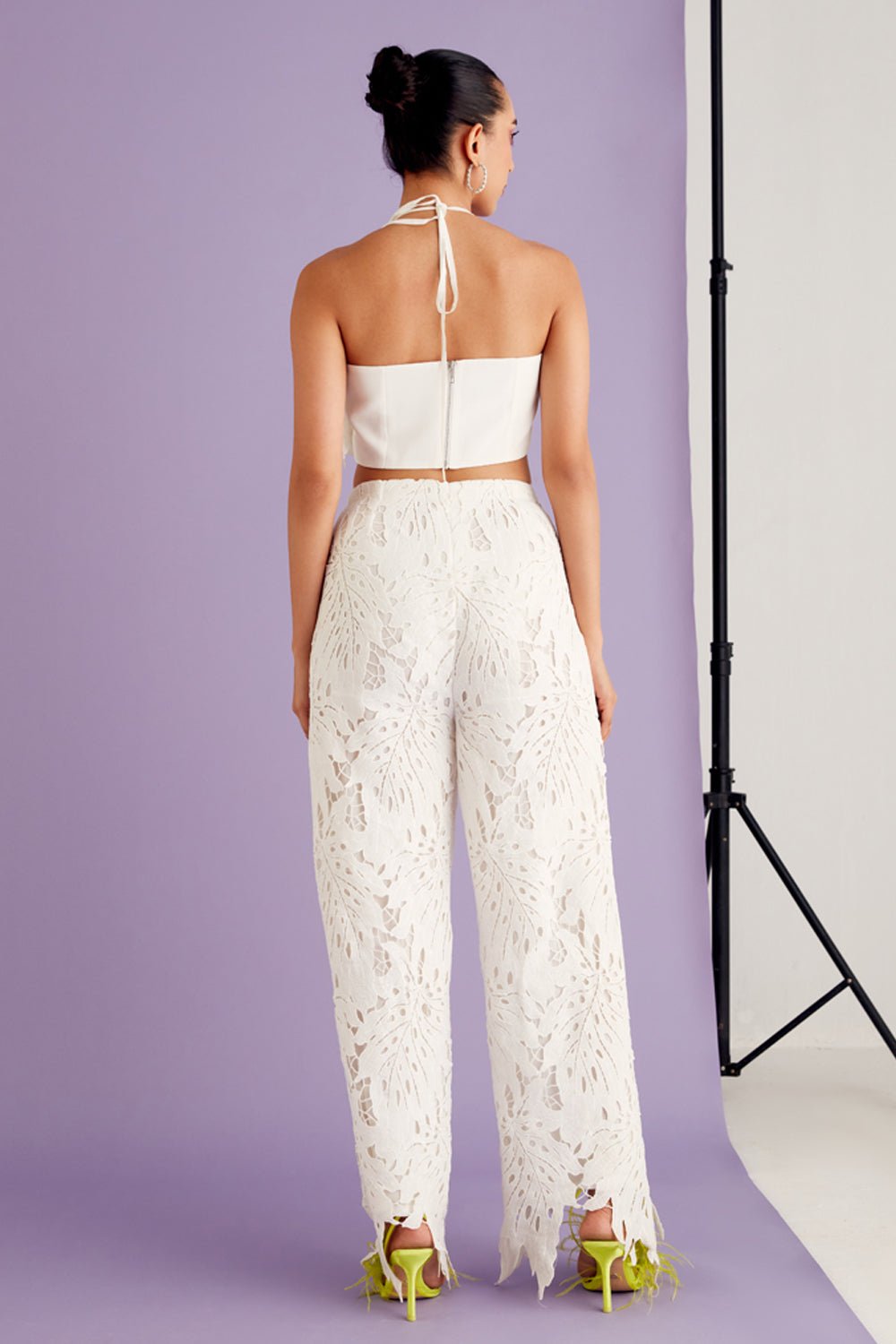 Leaflet Lace Top & Pants Set - Zabella