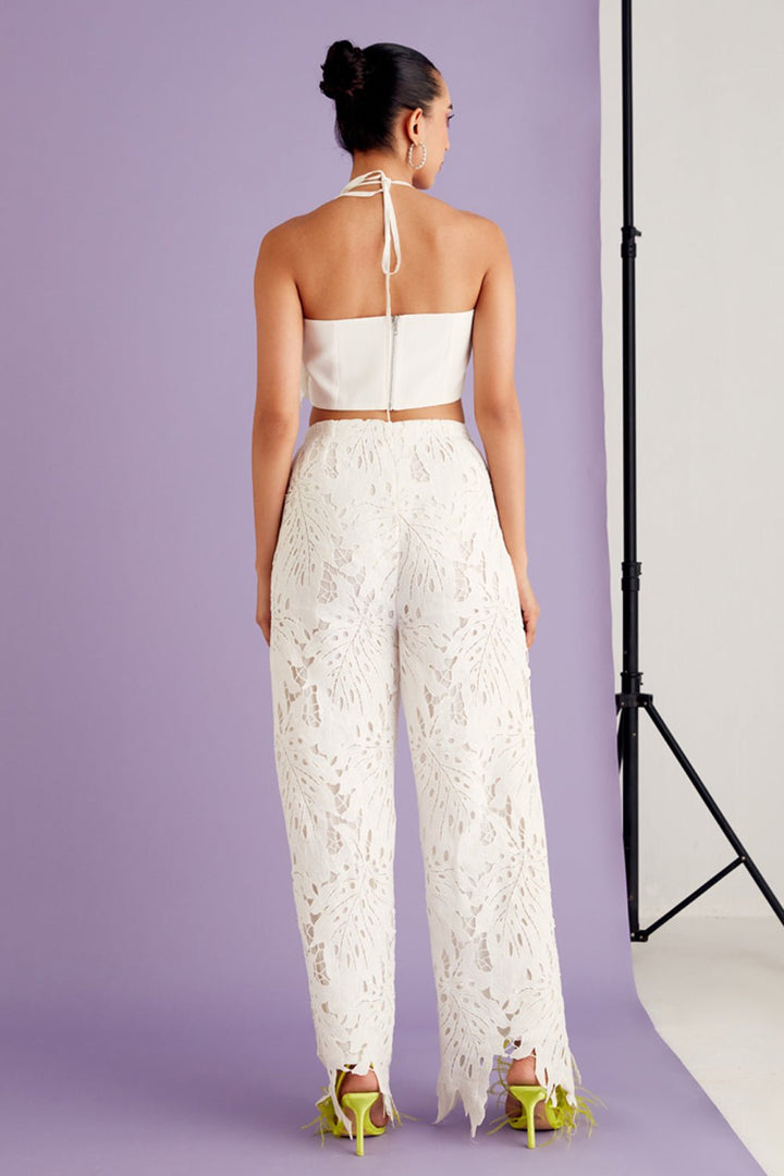 Leaflet Lace Top & Pants Set - Zabella