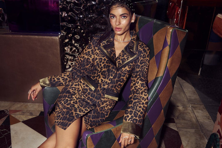 Leopard Print Blazer Dress - Shopzabella
