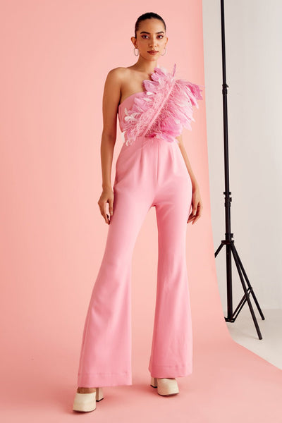 Lilac Feather Jumpsuit - Zabella