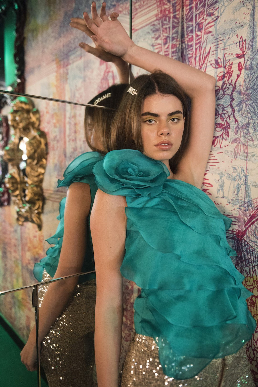 One Shoulder Ruffle Top - Shopzabella