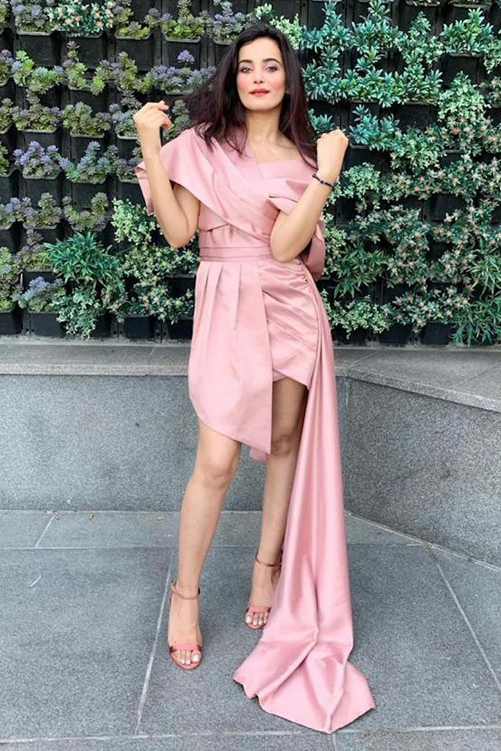 Pink Draped Dress - Shopzabella