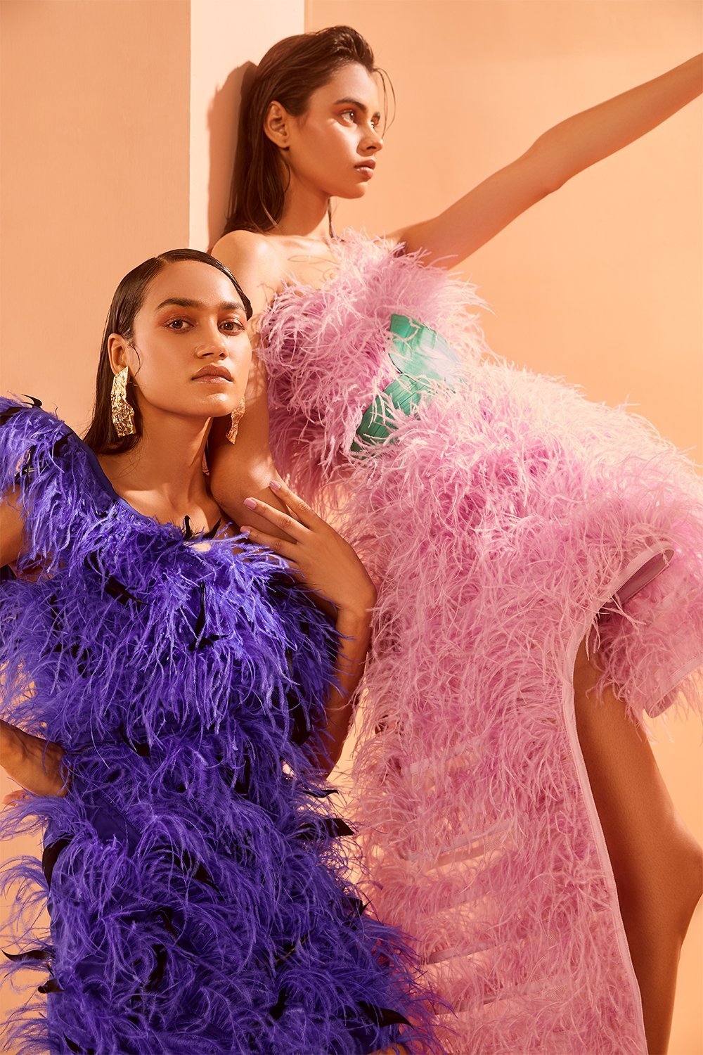 Prakriti Kakar In Our Indigo Structured Feather Mini Dress - Zabella