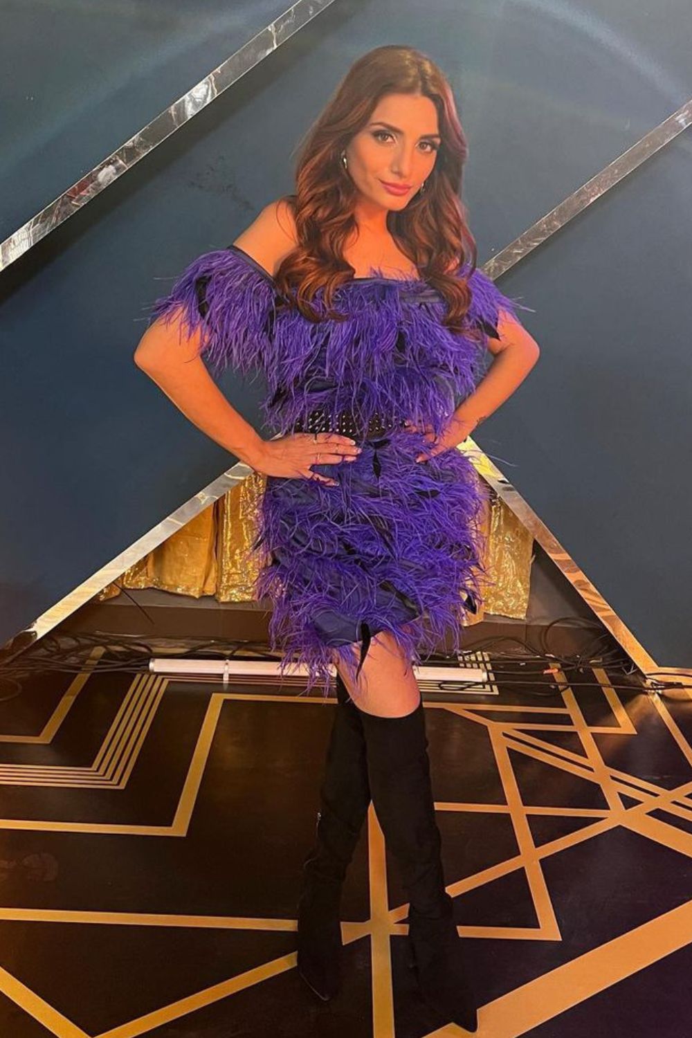 Prakriti Kakar In Our Indigo Structured Feather Mini Dress - Zabella